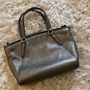 LIKE NEW silver Coach purse